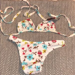 Floral White Bikini